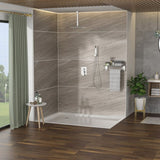 Dual Shower Head - 10 Inch Ceiling Mount Square Shower System with Rough-in Valve, Chrome W124357655