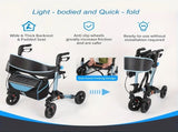 Rollator Walker for Seniors, Lightweight Foldable All Terrain Rolling Walker with seat, Aluminum W3952P384261