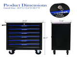 6 DRAWERS MULTIFUNCTIONAL TOOL CART WITH WHEELS-BLACKBLUE 29251477