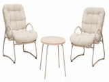 Outdoor Iron Framed Wicker 3-Piece Patio Set ,Accent Chair with small tabl, Comfy Reading Chair Set, W3990P462696