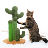 ZNTS Cat Scratching Post Cactus Cat Scratcher Featuring with 3 Scratching Poles and Interactive Dangling 56580340