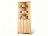 2-Door 5-Tier Slatted Bathroom Corner Cabinet 21.85"*12"*68.11" Tall Bathroom Cabinet Oak 27728023
