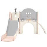 ZNTS Kids Slide Playset Structure 7 in 1, Freestanding Spaceship Set with Slide, Arch Tunnel, Ring Toss PP319756AAH