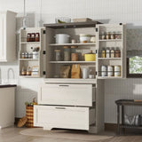 Modern Farmhouse Style Wooden Cabinet with Sturdy Frame with Inside Door Storage Divider with W1580P257493