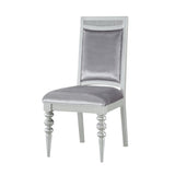 Grey and Platinum Upholstered Side Chairs B062P182702