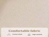 Beige Cotton-Linen Fabric Upholstered Dining Chair with Black Solid Wood Legs, Armless Chair Set of W5815P476383