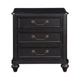 Charcoal Brown Finish Traditional Bedroom Furniture 1pc Nightstand of 3 Drawers Antique Handles B011P225166