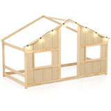 Twin-Size Kids House Natural Floor Bed- 82"x42"x51" Size, LED Light Strip for 96035505