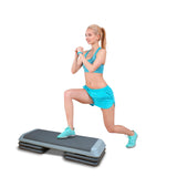 ZNTS Adjustable Aerobic Stepper Workout Step with 4 Risers Fitness & Exercise Platform Trainer 30671093