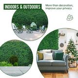 12 pieces of 24 "x 16" artificial boxwood boards, grass wall panels, boxwood fence panels, UV 79050192