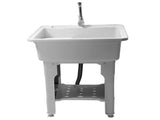 Gray Freestanding Plastic Utility Sinks Utility Sink Laundry Tub Outdoor Sink Drop in Deep Sink Kit 71584544