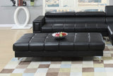 Black Bonded Leather Extra large Ottoman Metal Legs 1pc Ottoman HSESF00F7228