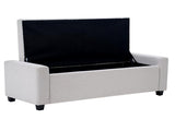 48" Storage Bedroom Bench for End of Bed, Faux Linen Upholstered Storage Ottoman with Arms for 05310834