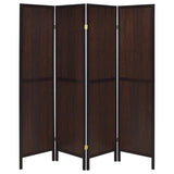 Rustic Tobacco and Cappuccino 4-Panel Folding Screen B062P153648