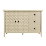 Modern 2 Door 3 Drawer Storage Cabinet,Buffet Cabinet with 2 Embossed Door for Living Room, Kitchen, W688P223053