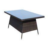 Outdoor patio Furniture Rectangular Dining Table with clear tempered glass W20967121