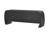 U-Style Four-Door Ash Veneer Storage Cabinet with Curved Legs, Perfectly Suited for Hallways, N711P241277B