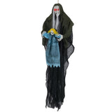 Halloween Animated Witch Decor - Sound-Triggered Activation, Included Hanging Rope, Realistic Torn 23945125
