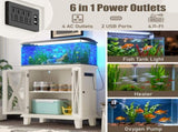 20 Gallon Fish Tank Stand with Power Outlets, Farmhouse Decorative Aquarium Stand 80404840