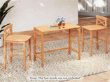 Natural Acacia Wood Foldable Patio Bar with Footrest & Slatted Top, Space-Saving Outdoor Pub 16941394