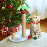 ZNTS 27.5in Coconut Palm Tree Cat Scratching Post, Cute Cat Scratcher with Natural Sisal Posts & Dangling 19365590