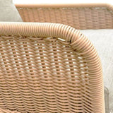 Contemporary Minimalist Beige Wicker Rocking Chair with Soft Polyester Cushions and Durable Wooden N767P229004N
