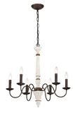 Retro white and Rust Color Chandelier With Light Fixture 6 Light Pendant Light W1592P233588