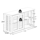 Kitchen Storage Stand Cupboard With Glass Door-Black W28215277