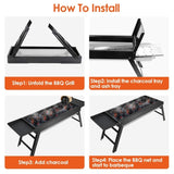 ZNTS Portable BBQ Griddle, Foldable Kabob Barbecue for Outdoor Hibachi BBQ Lamb Skewer Camping Barbecue 25882230