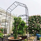 Metal Garden Arch L56.3'' x W16.93'' x H94.5'' Climbing Plants Support Rose Arch Outdoor Black 14900474