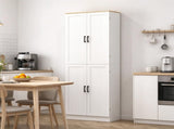 Freestanding 4-Door Kitchen Pantry Cabinet, Large Storage with Adjustable Shelves & Doors 91423401