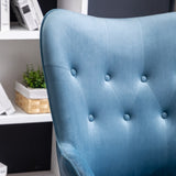 ZNTS Doarnin Contemporary Silky Velvet Tufted Button Back Accent Chair, Blue T2574P164266