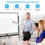 48''x36'' Mobile Whiteboard with Height AdjustMagnetic Double-Sided Reversible Whiteboard 01254757