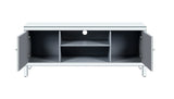 Mirrored TV Stand for 65 inch TV,Sliver TV Console Table with Open Storage & 2 Storage Cabinets ,M W1445P204028