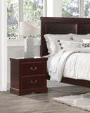 1pc Classic Traditional 2 Drawers Nightstand Cherry Finish Bedroom Furniture Wooden Bedside Table B011P233733