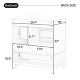 30" Bathroom Vanity with Sink, One Door with Shelf and Three Drawers, Soft Close Door, Green GL-N759P225994F