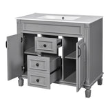 36'' Bathroom Vanity with Top Sink, Modern Bathroom Storage Cabinet with 2 Soft Closing Doors and 2 N710P230231E
