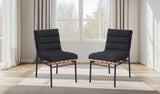 Lahni Black Boucle Fabric Set of 2 Dining Chair with Black Iron Legs B061P234544