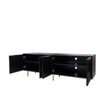Modern warm Black TV cabinet for 80 inch TV Stands, for Living Room Bedroom W331P195807