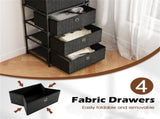 4-Drawer Fabric Storage Cabinet - Removable Foldable Drawers, Industrial Wood Top, Metal Frame with 35054697