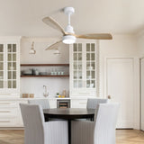 48 Inch Indoor Ceiling Fan With Light 3 Solid Wood Blades Remote Control Reversible DC Motor For W882P294918