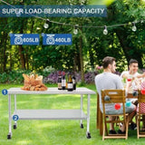 Stainless Steel Table 30 x 60 Inches Metal Prep Table with Wheels Casters Adjustable Undershelf W1192P293662