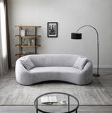 93.31" Minimalist Curved Sofa, 3 Seater, Chenille Fabric Upholstered Sofa, Tight Curved Back W2664P179336