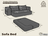 Modern Corduroy Floor Convertible Sofa Bed Folding Sleeper Couch with High-Density Foam Mattress No W6182P567302