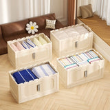 Cream White,19.69" Side Wide Folding Cabinet ,5 Tiers,19.69"11.81"50.00",Collapsible 83049585