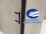 34"x 72" Pivot Shower Door, Matte Black Aluminum Frame, Half Frame ,1/4" Tempered Glass W1675P295822