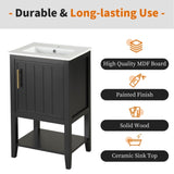 ZNTS 20" Bathroom Vanity with Sink, Bathroom Cabinet with Soft Closing Door, Storage Rack and Open Shelf, N725P220604B