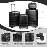 Luggage Sets ABSPC Hardshell 4pcs Luggage Hardside Lightweight Durable sets Spinner Wheels 70300009