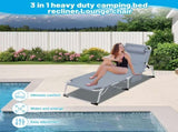 3-in-1 Heavy Duty Tanning Chair with Face Hole Adjustable 5-Position Folding Chaise Lounge Chairs 91743995