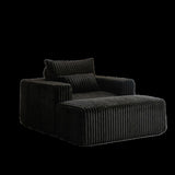 62.5-Inch Corduroy Sponge Sofa Lounge Chair with Removable footrest,No Assembly Required,Fluffy W834P206048